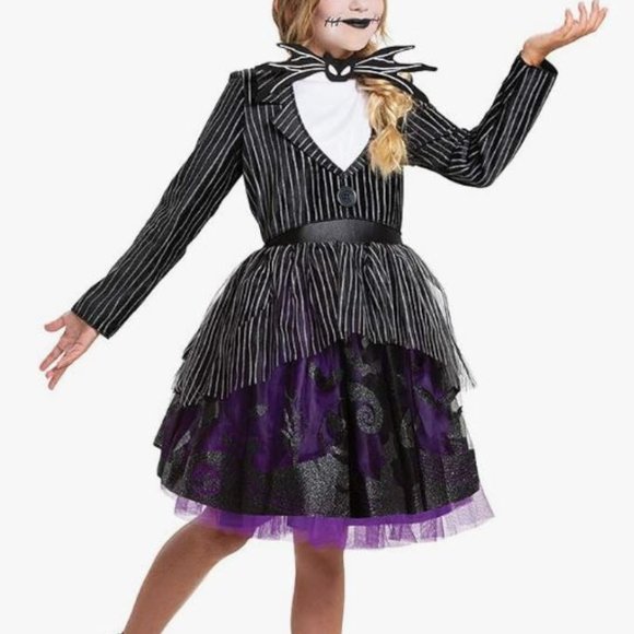 Large Nightmare Before Christmas Deluxe Jack Skellington Costume Girls NEW - Picture 1 of 7